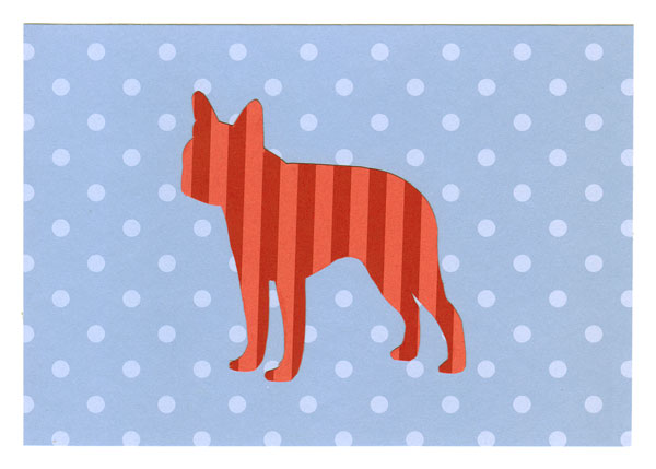 Boston Terrier 5 1/8" x 7" Blank Card