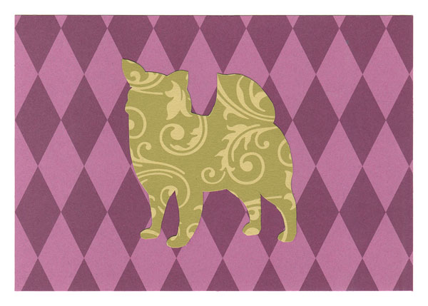 Chihuahua Long-hair 5 1/8" x 7" Blank Card