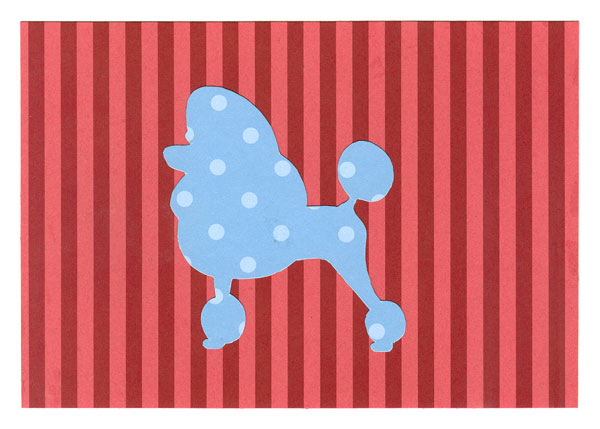 Poodle Miniature 5 1/8" x 7" Blank Card