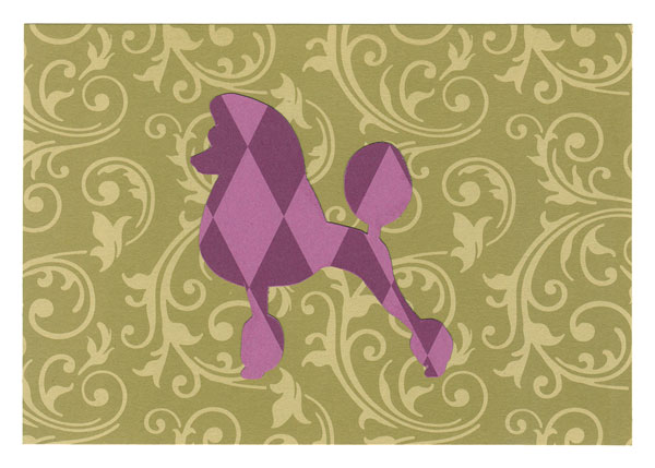 Poodle Standard 5 1/8" x 7" Blank Card