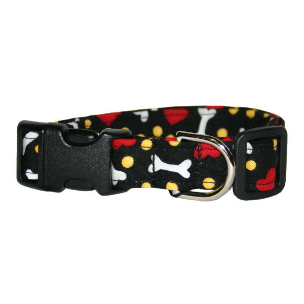 Bones & Hearts Black Collar