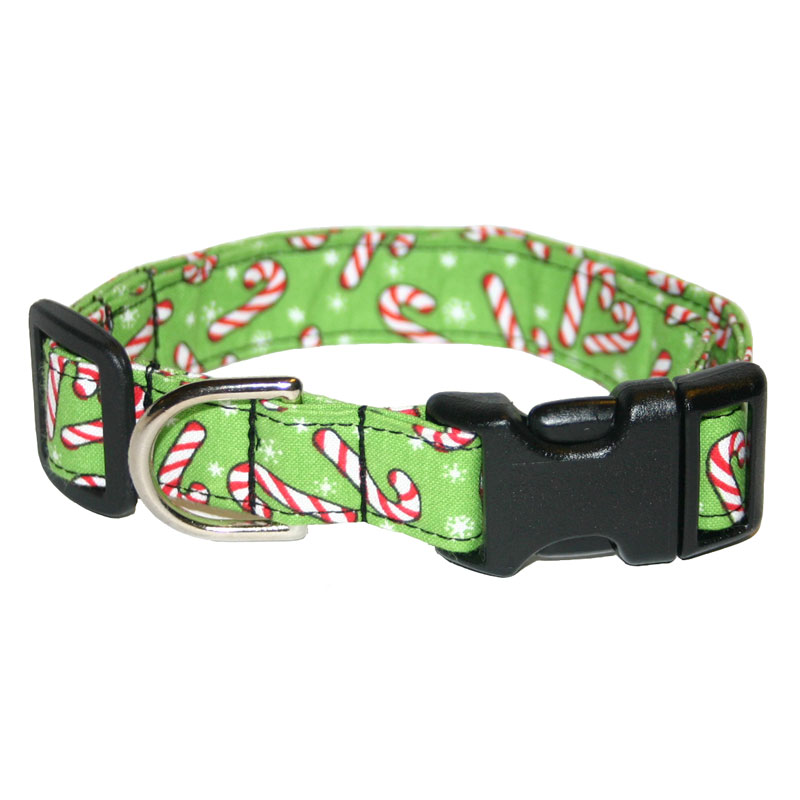 Candy Canes on Green Collar