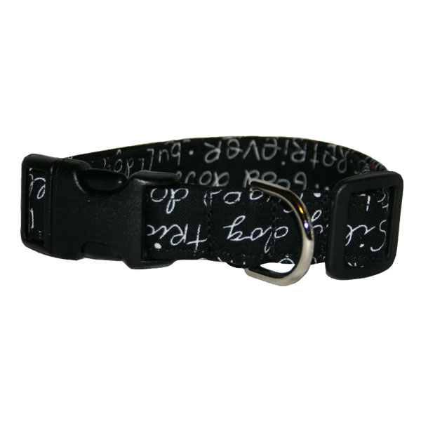 Dog Words Black Collar