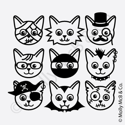 Cat Characters Mens/Unisex Tee