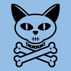 Cat Skull & Crossbones Womens Tee