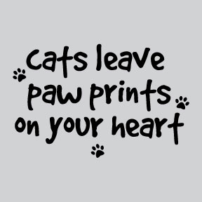 Cats Leave Pawprints On Your Heart Mens/Unisex Tee