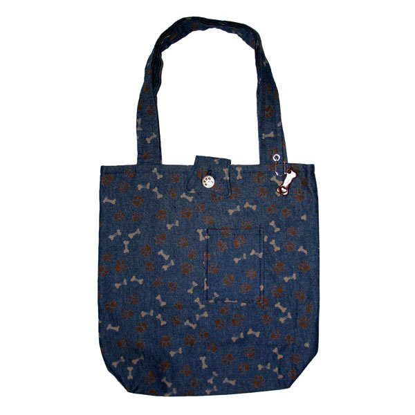 Dog Bone & Paws Denim Tote